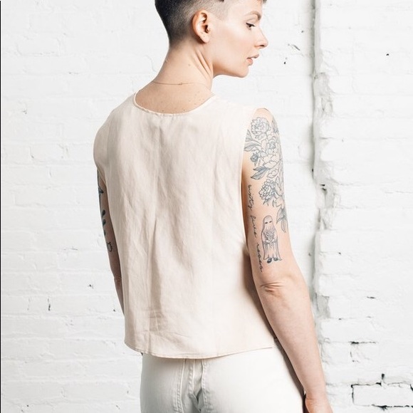 SOLD Ozma of California Apron Tank Silk/Linen - Picture 4 of 8